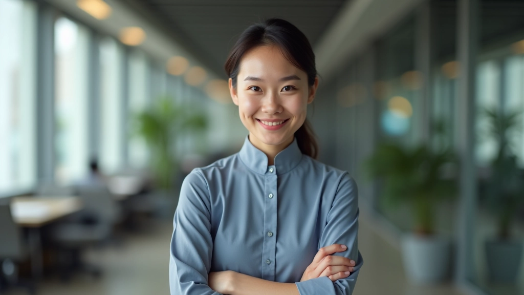 Confident person during assertive communication in workplace setting