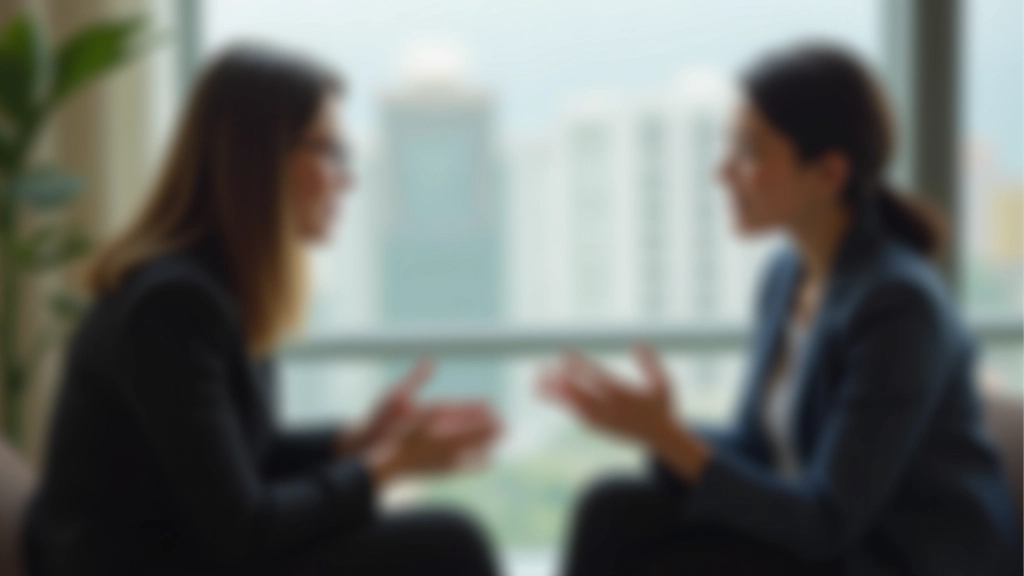 Two people discussing boundaries in calm professional environment